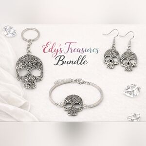 3pc Sugar Skull Jewelry Bundle Set NWOT